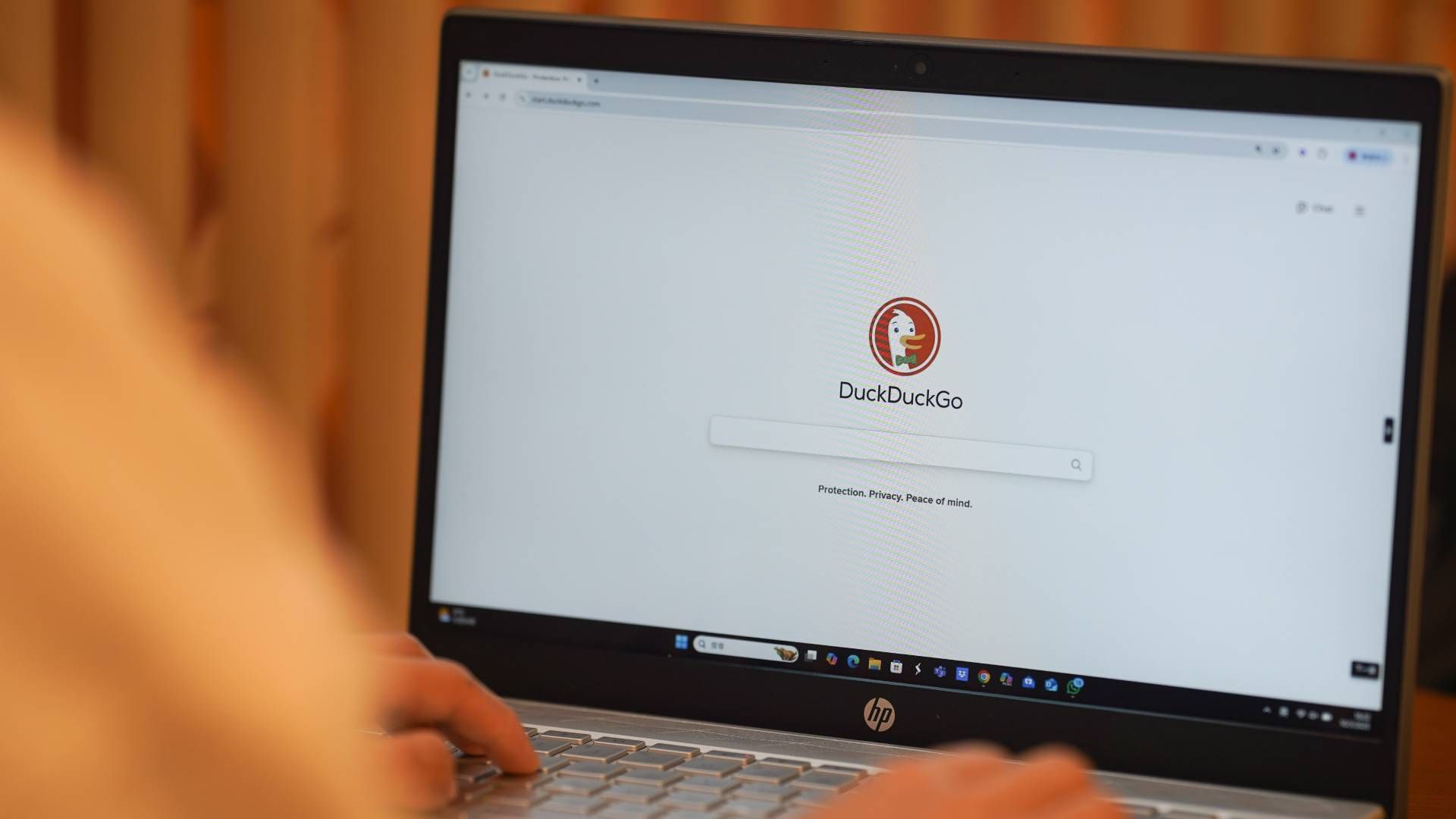 DuckDuckGo search app on screen